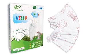 Khẩu Trang Em Bé Hello Kids 3D ( Hoạ Tiết Hello Kitty - 10 Cái/Hộp)